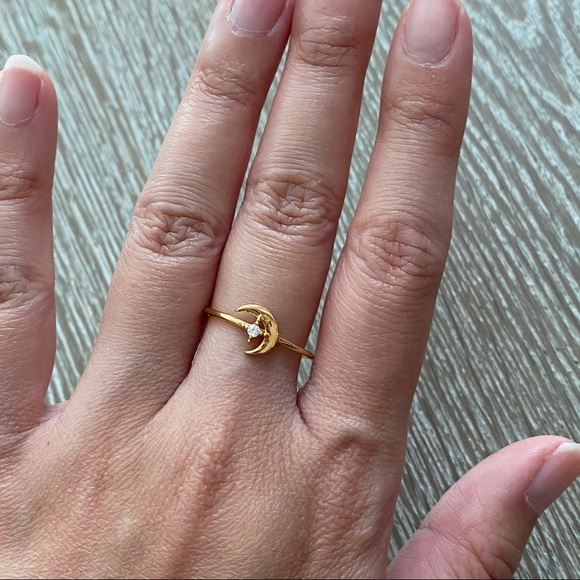 Moon & Star Gold Filled Ring - Picture 1 of 8